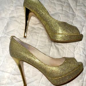 Michael Kors Peeptoe Gold stiletto Heels